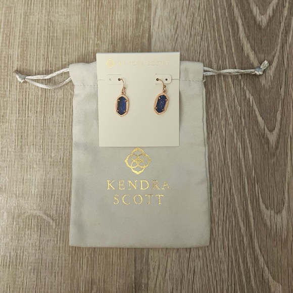 Kendra Scott Rose Gold Drop Earrings in Blue Lapis - Picture 2 of 8